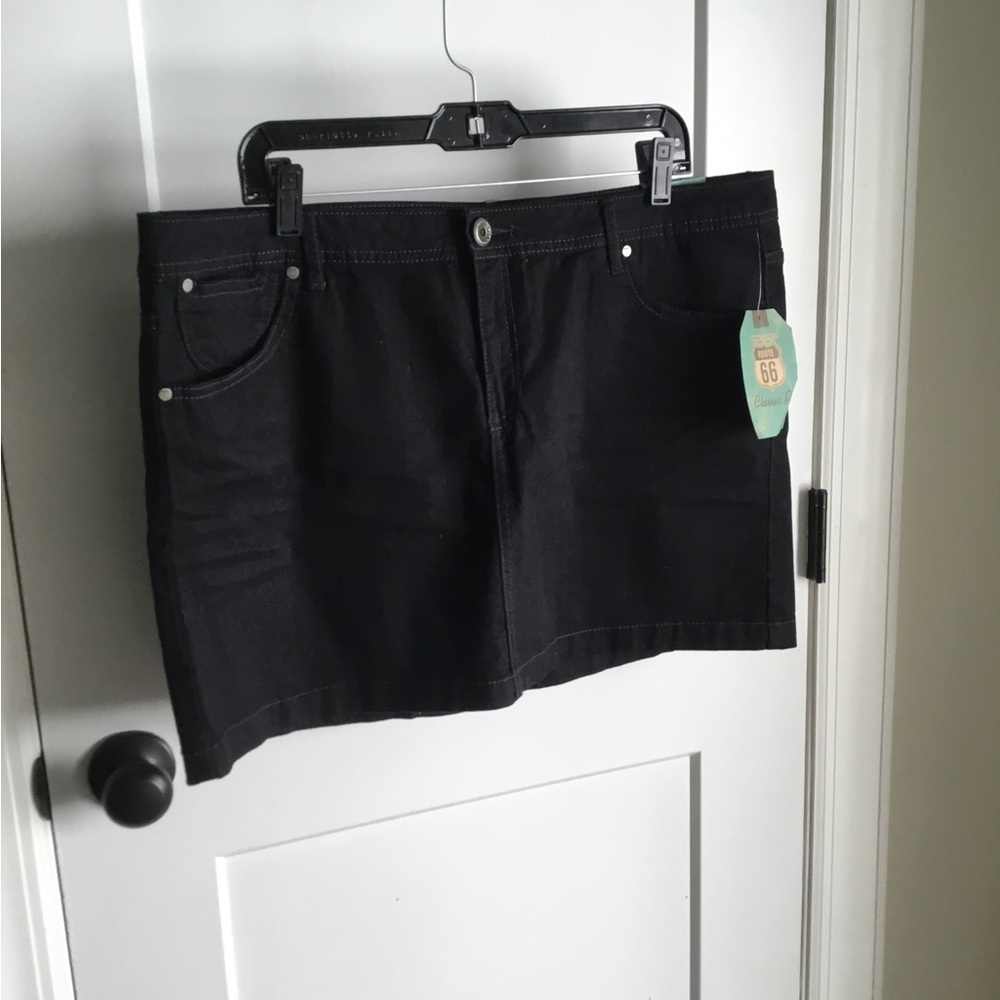 Black Jean Miniskirt Size 16
